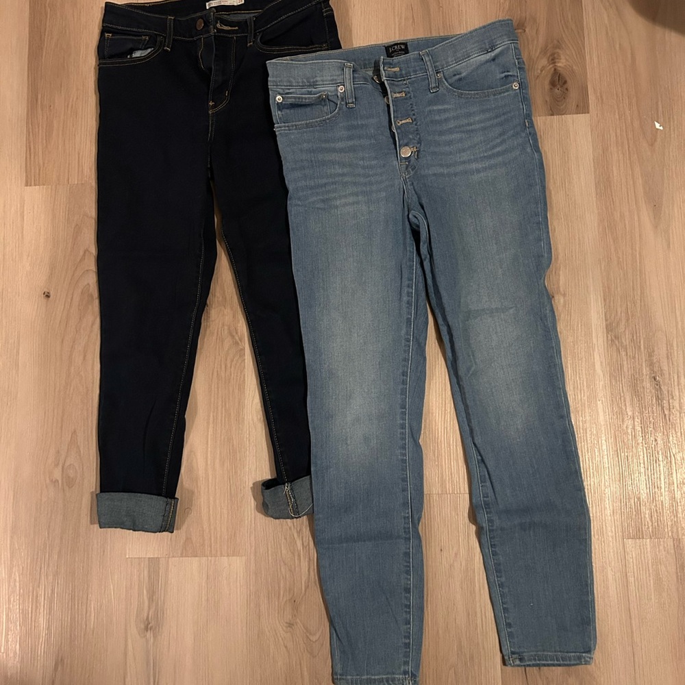 J.Crew Set of Women's Black and Blue Jeans